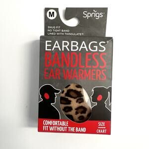 NEW Sprigs Earbags Bandless Ear Warmers Thinsulate Leopard Animal Print Medium